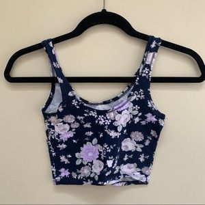 Floral crop tank top